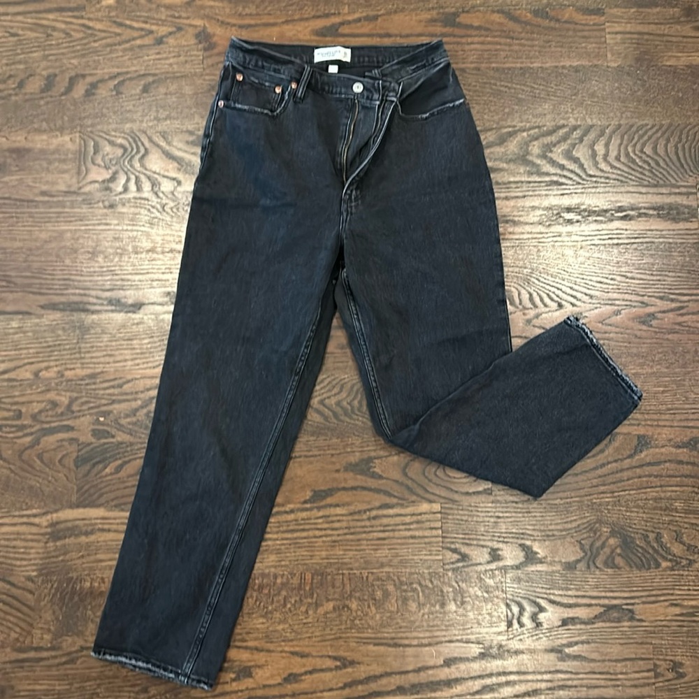 Abercrombie black ultra high rise ankle straight size 10 long